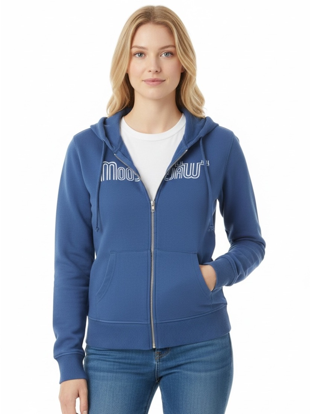 Moosejaw Blue Zip Up Hoodie Jacket